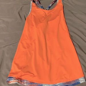 Coral twist back workout tank top